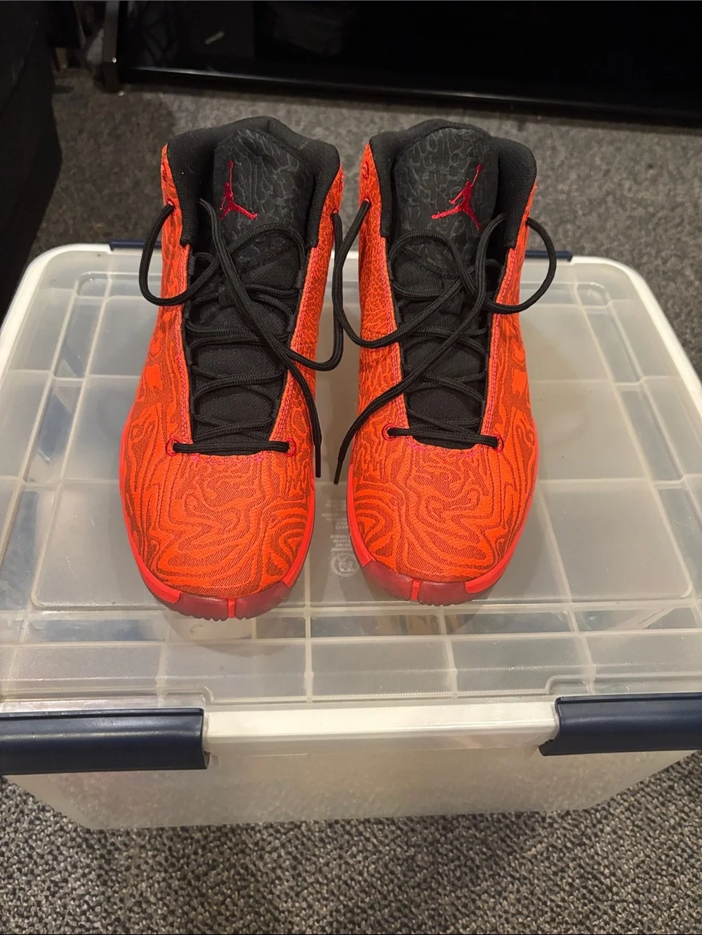 Jordan Men's High-Top Basketball Shoes - Orange/Black